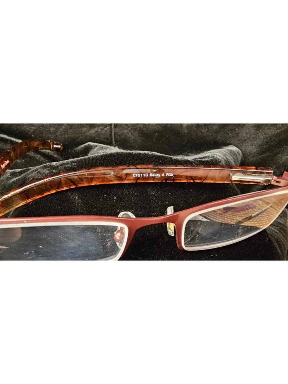 Foster Grant Bailey A Rectangular Eyeglasses CT0110 Red Frame Tortoise Temples 5